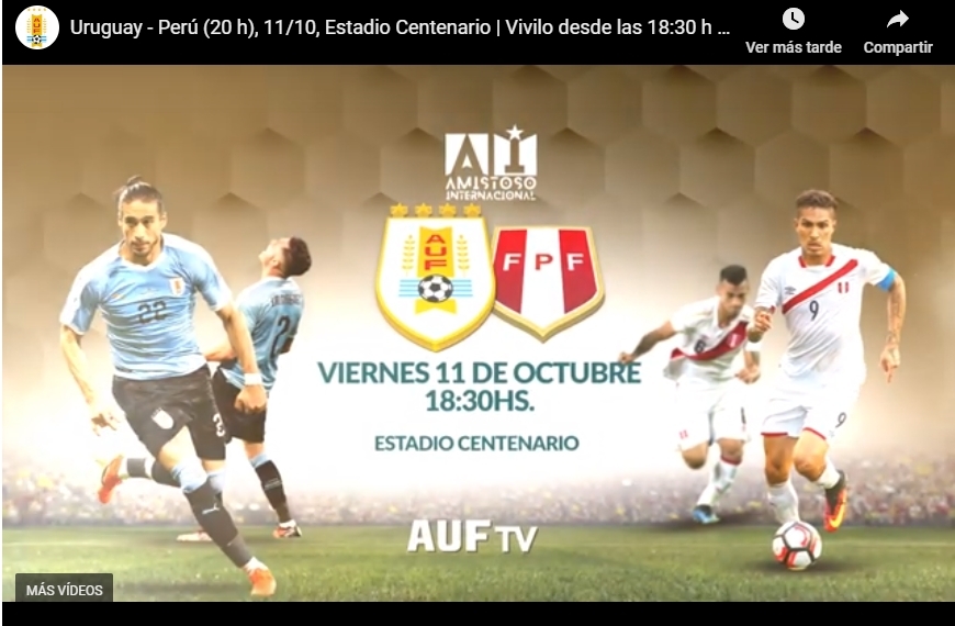 Hoy 23 h: Uruguay vs México por AUF.TV - AUF